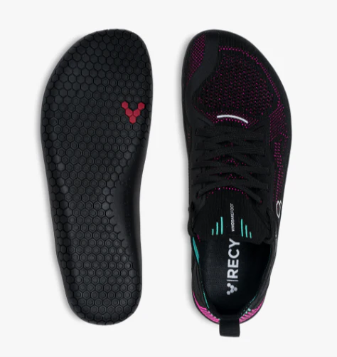 Vivobarefoot Women's Primus Lite Knit - Obsidian/Vibrant Pink - Image 3